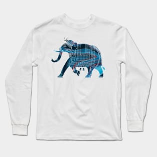 Ornate Thai Elephant In A Colorful Illustration Long Sleeve T-Shirt